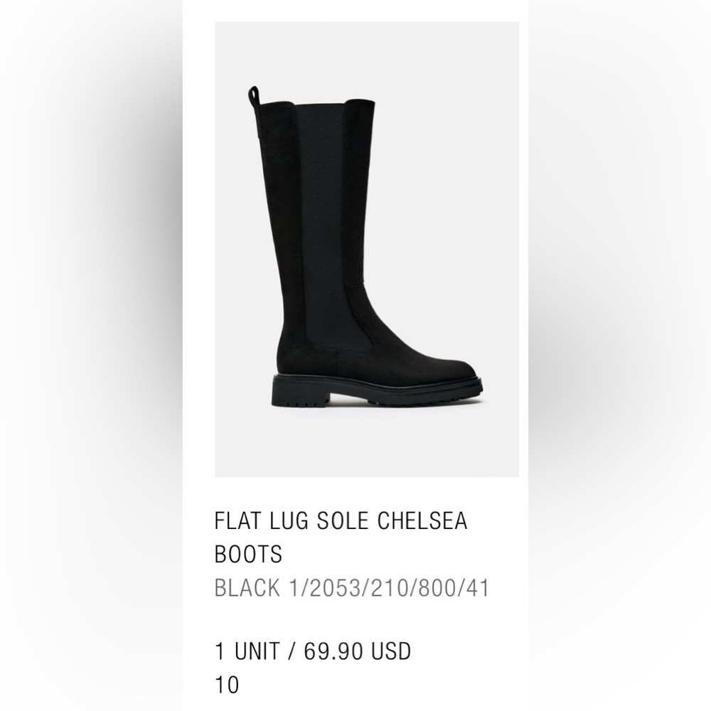 *new* ZARA FLAT LUG SOLE CHELSEA BOOTS